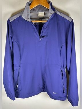 Vintage Nike Golf Women’s 1/4 Zip Windbreaker Jacket M Purple Gray Lightweight